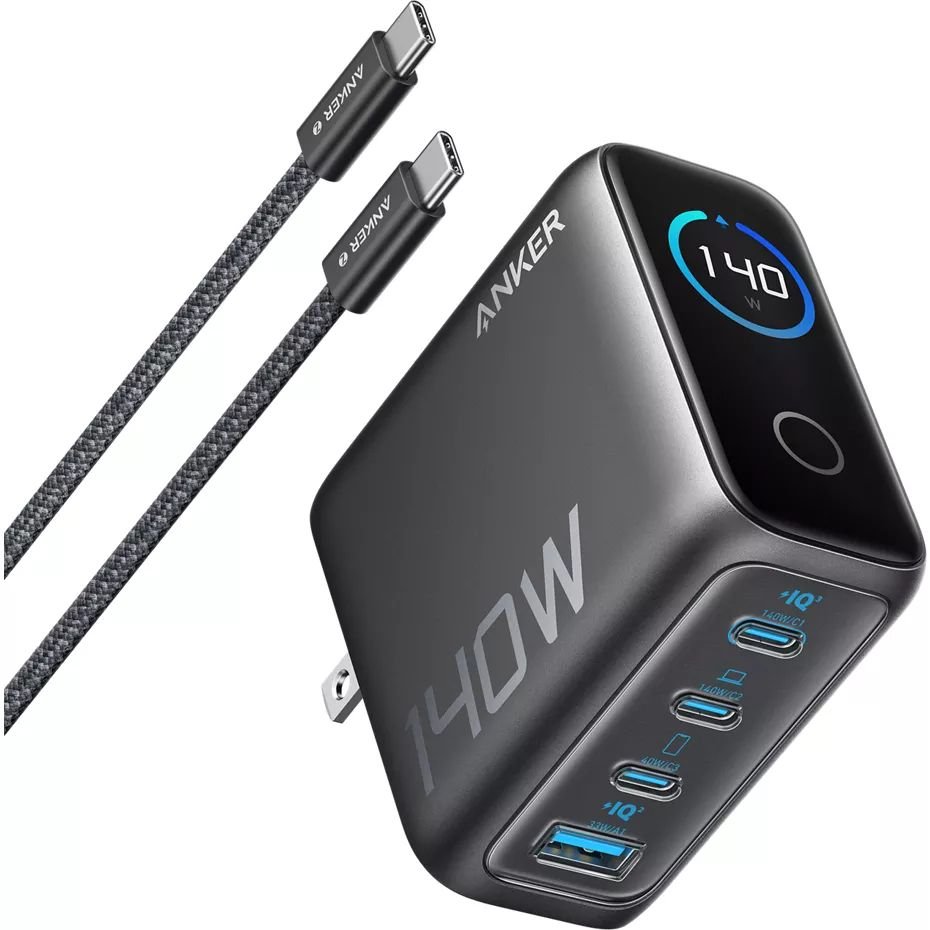 Anker Zolo 140W 4 Port Wall Charger With Smart Display